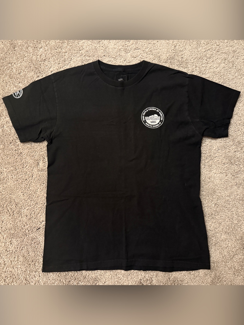 Vans Black Short Sleeve Tee with White Logo